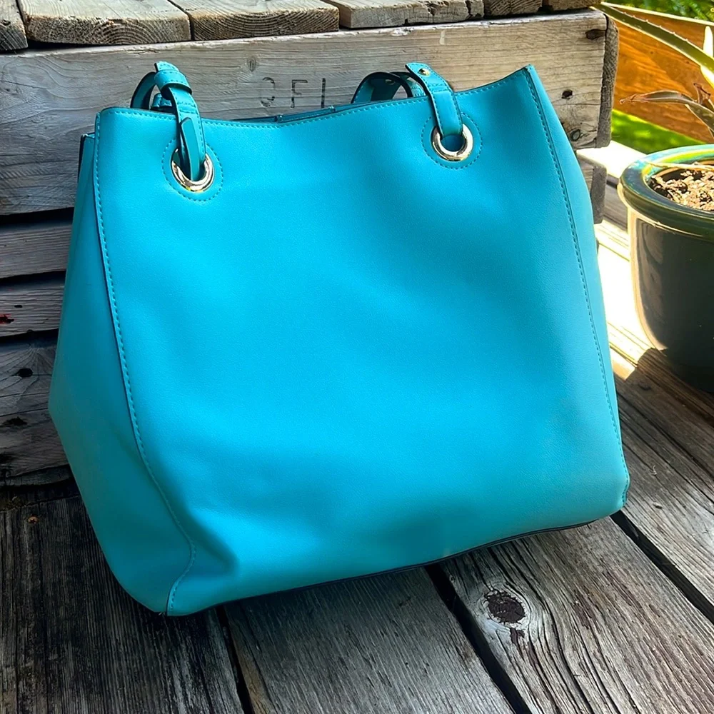 Nanette Lepore Vegan Leather Kassandra Shoulder Bag in “Tiffany Blue” - Picture 4 of 10